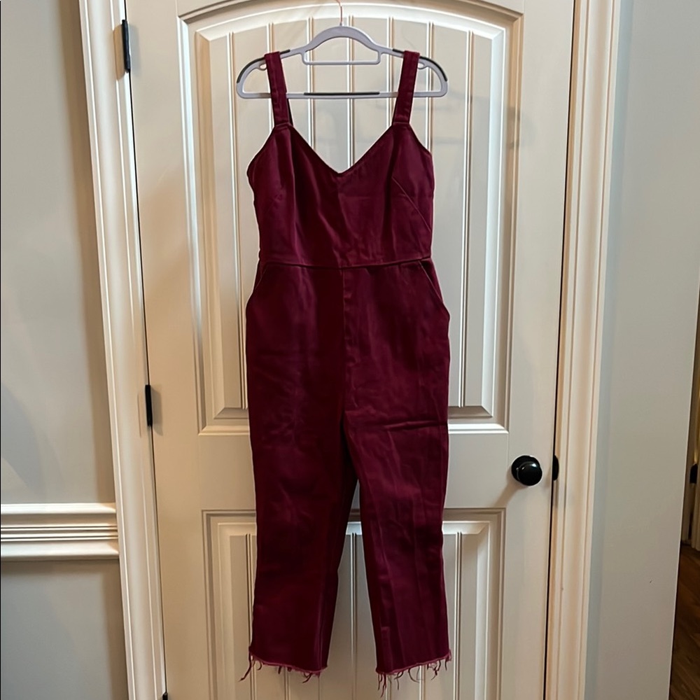 Burgundy Sleeveless Jumpsuit